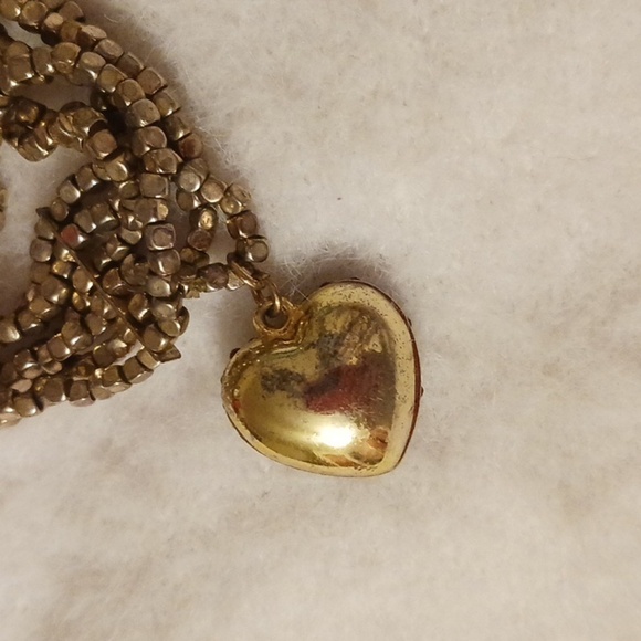 Jessica Simpson Y2K GREEN Pave HEART BEADED Multi-Strand Bracelet Sparkle CUTE - Picture 6 of 7